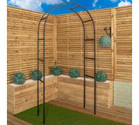 Samuel Alexander 2.28M X 1.1M Black Garden Steel Arch Trellis For Climbing Plants