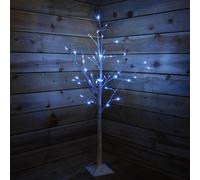 Samuel Alexander 2.4m (8ft) Indoor Outdoor Christmas Lit Birch Tree with 136 Ice White LEDs in Green Samuel Alexander Green