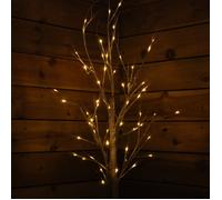 Samuel Alexander 2.4m (8ft) Indoor Outdoor Christmas Lit Birch Tree with 136 Warm White LEDs in Beige Samuel Alexander Beige