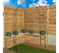 Samuel Alexander 2.4M X 1.4M Black Metal Garden Arch Trellis For Climbing Plants