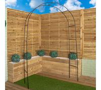 Samuel Alexander 2.4m x 1.4m Black Metal Garden Arch Trellis for Climbing Plants in Green Samuel Alexander Green