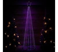 Samuel ALEXANDER 2.5m Light up Christmas Pyramid Cone Tree with 835 Multi-Action Rainbow LEDs
