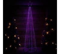 Samuel Alexander 2.5M Light Up Christmas Pyramid Cone Tree With 835 Multi-Action Rainbow Leds