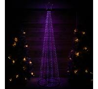 Samuel Alexander 2.5m Light up Christmas Pyramid Cone Tree with 835 Multi-Action Rainbow LEDs