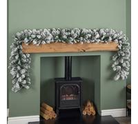 Samuel Alexander 2.7m (9ft) Luxury Imperial Green Snowflocked Christmas Garland Samuel Alexander Green