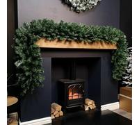 Samuel ALEXANDER 2.7m (9ft) x 38cm Luxury Extra Bushy Plain Green Christmas Garland Decoration