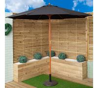Samuel Alexander 2.7m Black Outdoor Wooden Garden Parasol Sun Shade with Carry Bag Samuel Alexander Black