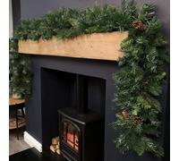 Samuel Alexander 2.7M Green Christmas Garland With Pine Cones And Mixed Needles