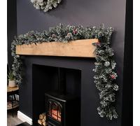 Samuel ALEXANDER 2.7m Green Christmas Garland with Pine Cones and Red Berries
