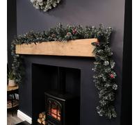 Samuel Alexander 2.7M Green Christmas Garland With Pine Cones And Red Berries