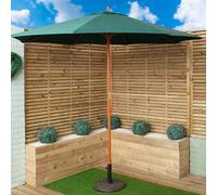Samuel Alexander 2.7m Green Outdoor Wooden Garden Parasol Sun Shade with Carry Bag Samuel Alexander Green