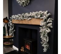 Samuel Alexander 2.7M Green Snow Flocked Christmas Garland With 190 Tips