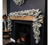 Samuel ALEXANDER 2.7m Green Snow Flocked Christmas Garland with 190 Tips