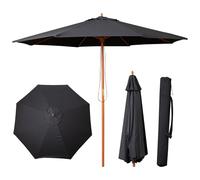 Samuel ALEXANDER 2.7m Outdoor Wooden Garden Parasol Sun Shade with Carry Bag