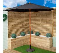 Samuel Alexander 2.7m Outdoor Wooden Garden Parasol Sun Shade with Carry Bag in Black