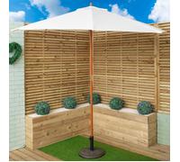 Samuel Alexander 2.7m Outdoor Wooden Garden Parasol Sun Shade with Carry Bag in Cream