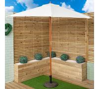 Samuel Alexander 2.7M Outdoor Wooden Garden Parasol Sun Shade With Carry Bag In Cream