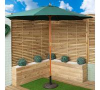 Samuel Alexander 2.7M Outdoor Wooden Garden Parasol Sun Shade With Carry Bag In Green