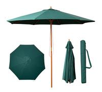 Samuel ALEXANDER 2.7m Outdoor Wooden Garden Parasol Sun Shade with Carry Bag in Green