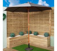 Samuel Alexander 2.7M Outdoor Wooden Garden Parasol Sun Shade With Carry Bag In Grey