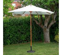 Samuel Alexander 2.7m Outdoor Wooden Parasol with Carry Bag in Cream with 9kg Base Samuel Alexander Cream