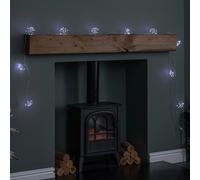Samuel Alexander 2.7m Set of 10 Twinkling Christmas Starburst String Lights with 200 White LEDs