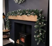 2.7m Snow Tipped Christmas Garland with Pine Cones and Mixed Needles