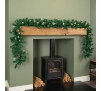 Samuel Alexander 2.7M Snow Tipped Christmas Garland With Pine Cones And Mixed Needles