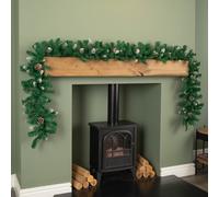 2.7m Snow Tipped Christmas Garland with Pine Cones and Mixed Needles
