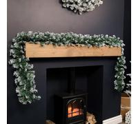 2.7m Snowy Green Christmas Garland with 260 Snow Tipped Christmas Garland Decoration Xmas garlands Decoration for Stairs, Fireplaces, Home Decor New Y Samuel Alexander Green One Size