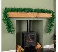 2.7m x 20cm Plain Green Christmas Garland with 260 Tips