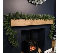 Samuel Alexander 2.7M X 25Cm Plain Green Christmas Garland With 200 Bullet Tips