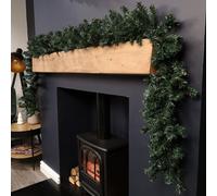 Samuel Alexander 2.7M X 25Cm Plain Green Christmas Garland With 200 Tips