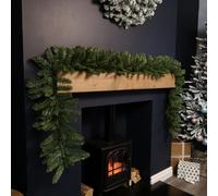 Samuel Alexander 2.7M X 30Cm Plain Green Christmas Garland With 260 Bullet Tips