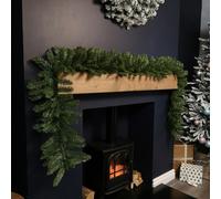 Samuel Alexander 2.7m x 30cm Plain Green Christmas Garland with 260 Bullet Tips