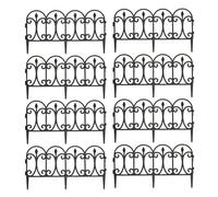 Samuel Alexander 2 x 23cm 4 Piece Black Ornate Garden Border Fence Edging