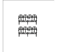 Samuel Alexander 2 x 23cm 4 Piece Black Ornate Garden Border Fence Edging | Size: 2 x 23 cm Samuel Alexander Black 2 x 23 cm