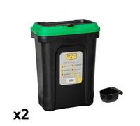 Samuel Alexander 2 X 30 Litre Plastic Dried Pet Food Storage Container Tubs With Food Scoop