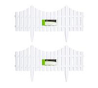Samuel Alexander 2 X 33Cm 4 Piece Set White Wood Effect Picket Fence Garden Edging