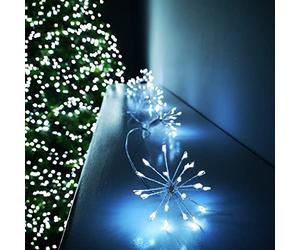 Samuel ALEXANDER 200 LED 10 Starburst Premier Christmas Outdoor Battery Timer Lights in Cool White