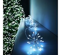 Samuel Alexander 200 LED 10 Starburst Premier Christmas Outdoor Battery Timer Lights in Cool White Samuel Alexander White