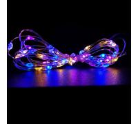 Samuel Alexander 200 Led 10M Premier Microbrights Indoor Outdoor Christmas Multi Function Battery Operated Lights With Timer On Pin Wire In Rainbow