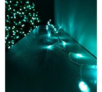 Samuel Alexander 200 Led 16M Premier Christmas Outdoor 8 Function Lights Clear Wire In Turquoise