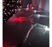 Samuel Alexander 200 LED 16m Premier Christmas Outdoor Function Lights Timer Clear Cable in Red & White Samuel Alexander Multicolor