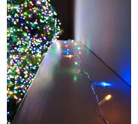 Samuel Alexander 200 LED 20m Premier Christmas Outdoor Multi Function Battery Lights with Timer & Clear Cable in Multicoloured