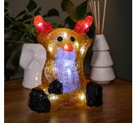 Samuel Alexander 20Cm Battery Operated Led Acrylic Sitting Reindeer Christmas Decoration In Cool White