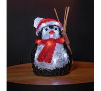 Samuel Alexander 20Cm Battery Operated Light Up Acrylic Christmas Penguin Decoration With 16 Ice White Leds