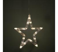 Samuel Alexander 20Cm Battery Operated Light Up Christmas Star Window Decoration With Warm White Leds