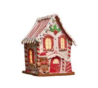 20cm Battery Operated Light up Gingerbread Candy Cabin with Warm White LEDs Samuel Alexander Multi One Size