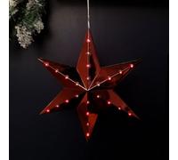 Samuel Alexander 20Cm Battery Operated Light Up Hanging Christmas Shooting Star Bauble In Ruby With Leds